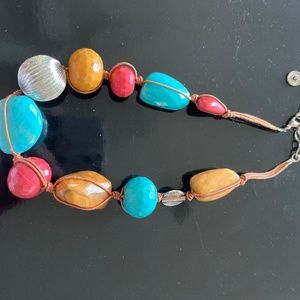 vintage large bead necklace- slightly longer than neckline